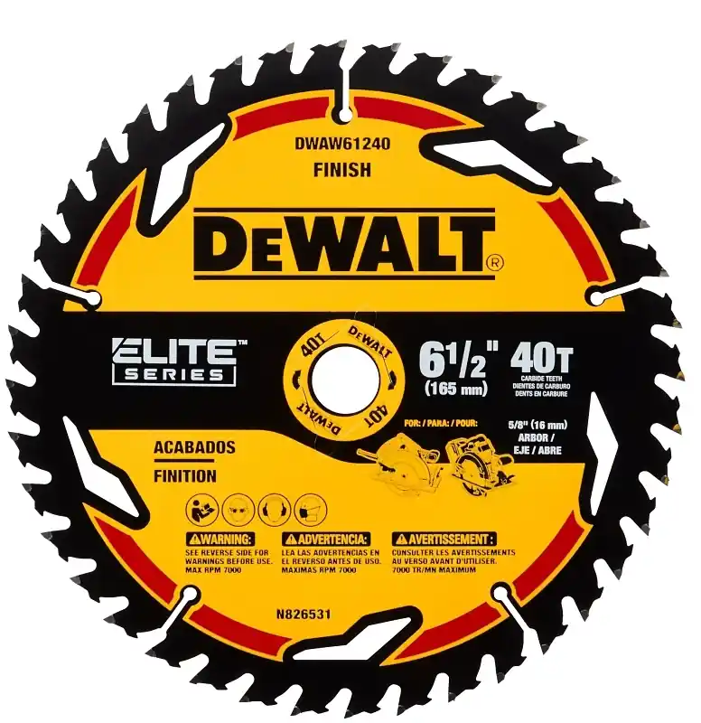 Elite Series 6-1/2 In. D X 5/8 In. Carbide Circular Saw Blade 40 Teeth 1 Pk