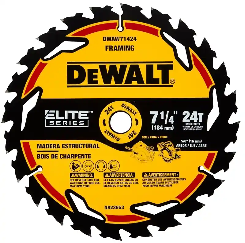Elite Series 7-1/4 In. D X 5/8 In. Carbide Circular Saw Blade 24 Teeth 1 Pk