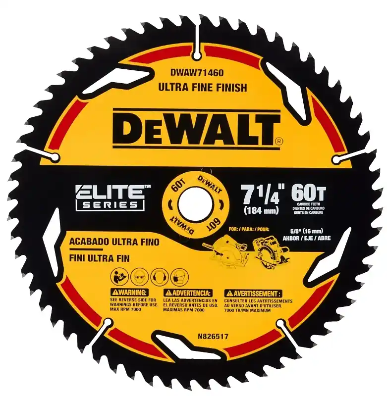 Elite Series 7-1/4 In. D X 5/8 In. Tungsten Carbide Tipped Circular Saw Blade 60 Teeth 1 Pk