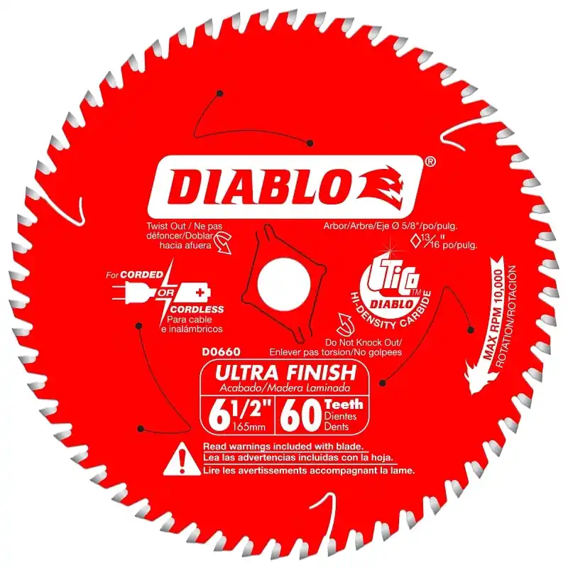 6-1/2 In. D X 5/8 In. Ultra Finish Tico Hi-density Carbide Circular Saw Blade 60 Teeth 1 Pk