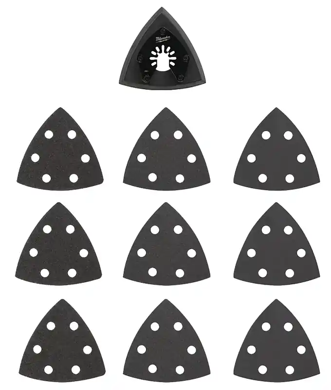 Universal Fit Open-lok 3-1/2 In. 60 / 120 / 240 Grit Triangular Sanding Pad And Paper Set