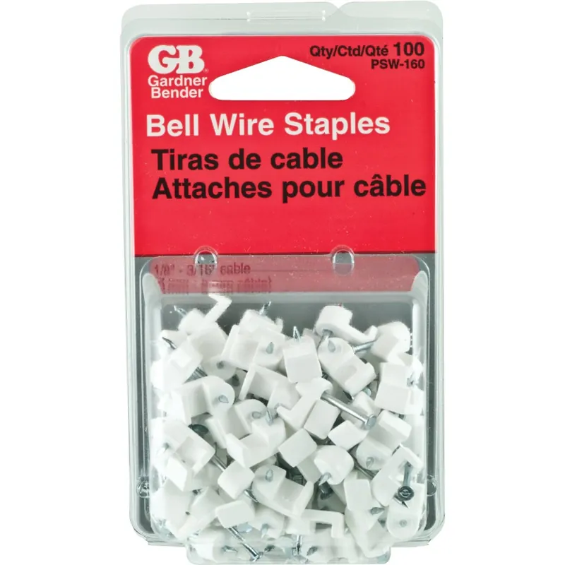 3/16 In. W Plastic Insulated Wire Staple 100 Pk