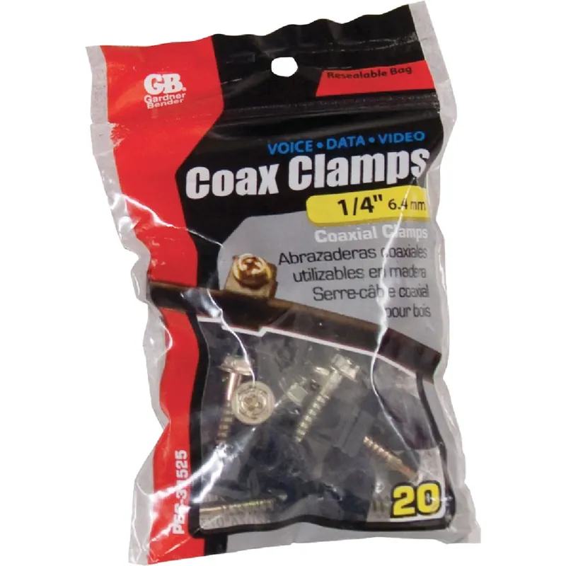 1/4 In. D Polyethylene Coax Cable Clamp 20 Pk