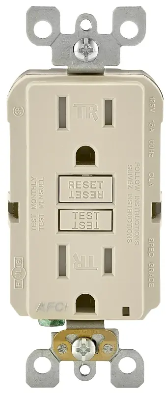 Smartlockpro 15 Amps 120 V Light Almond Afci Outlet 5-15r 1 Pk