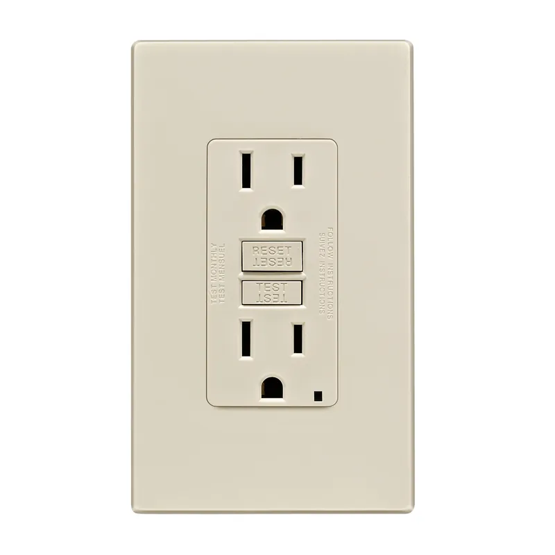 Smartlockpro 15 Amps 125 V Duplex Light Almond Gfci Outlet 5-15r 1 Pk