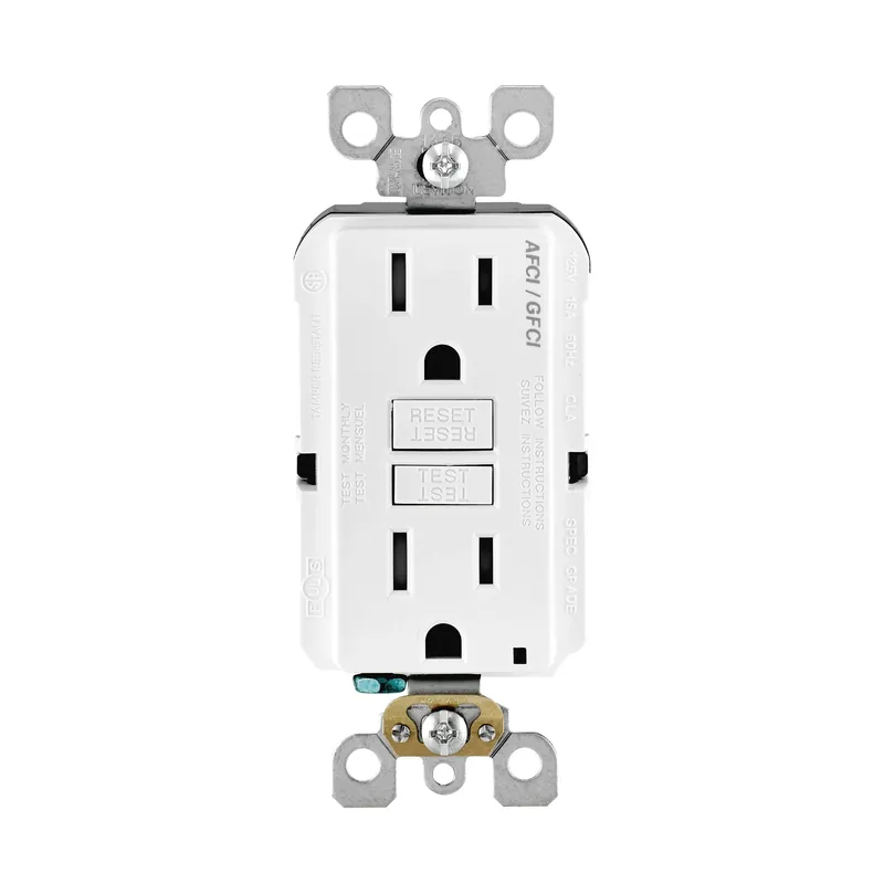 15 Amps 125 V White Afci/gfci Dual Function Outlet 5-15r 1 Pk