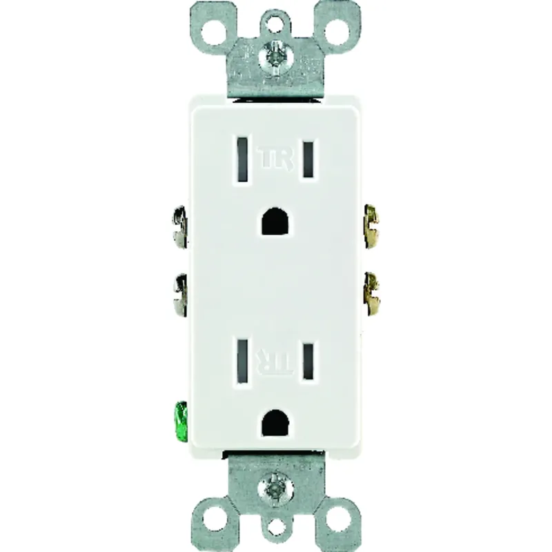 Decora 15 Amps 125 V Duplex White Outlet 5-15r 1 Pk