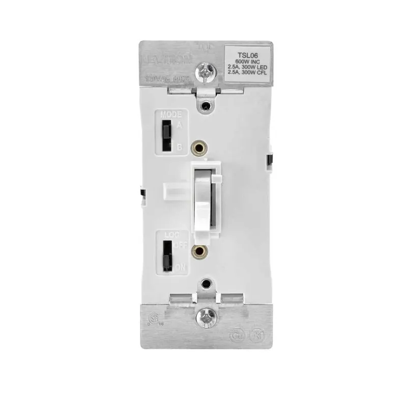 600w White Toggle Dimmer Switch – 2.5a Single‑pole
