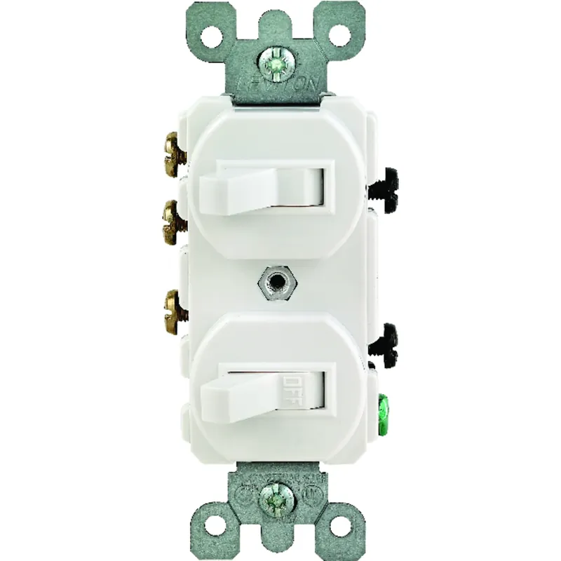 15 Amps Single Pole Or 3-way Rocker Duplex Combination Switch White 1 Pk