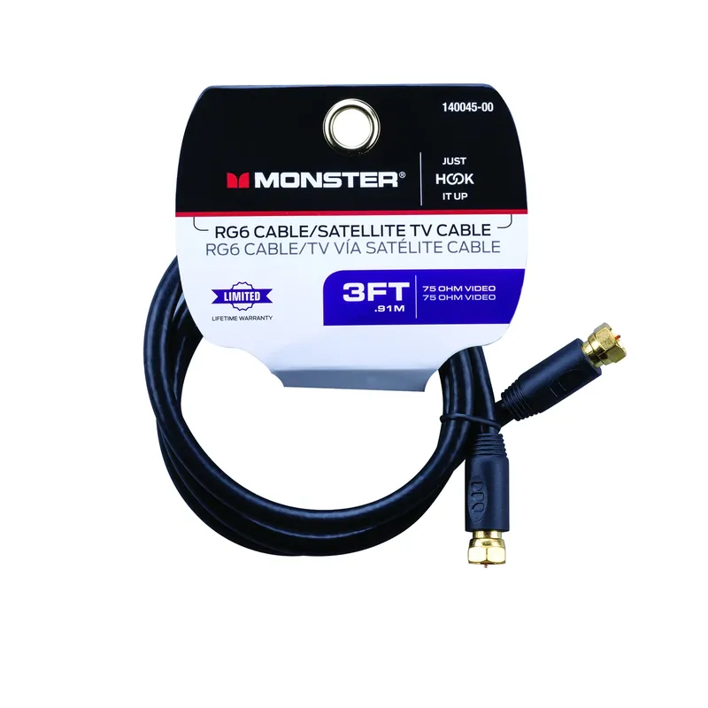 Just Hook It Up 3 Ft. Rg6 Video Coaxial Cable With F-type Connectors