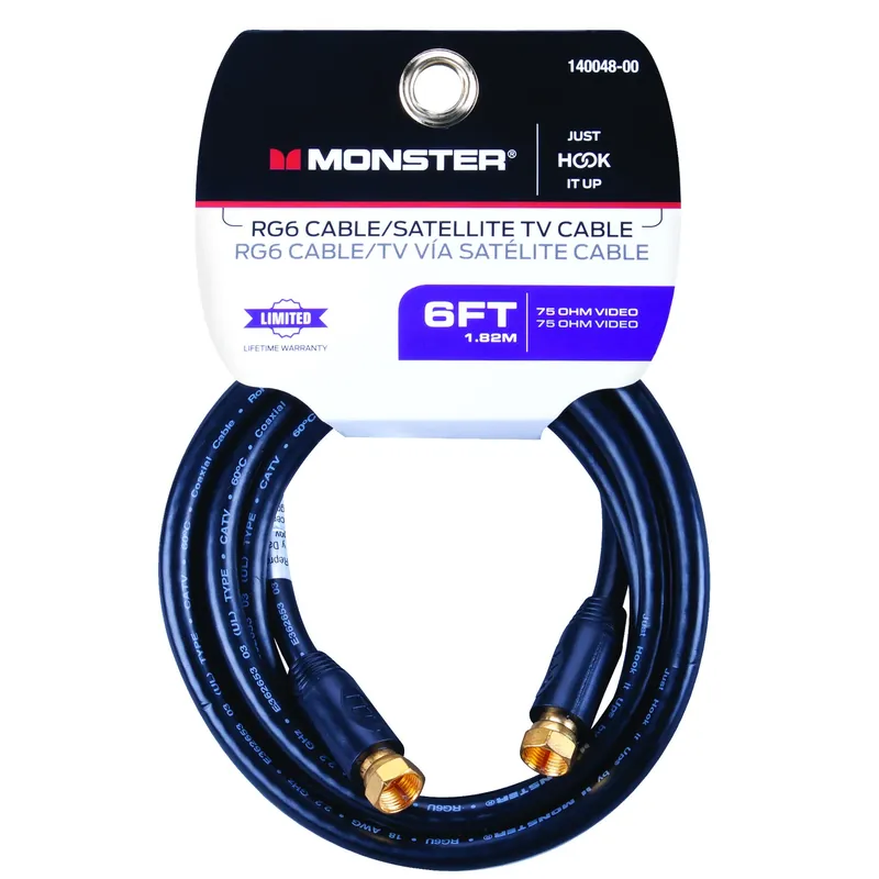 Just Hook It Up 6 Ft. Rg6 Video Coaxial Cable With F-type Connectors
