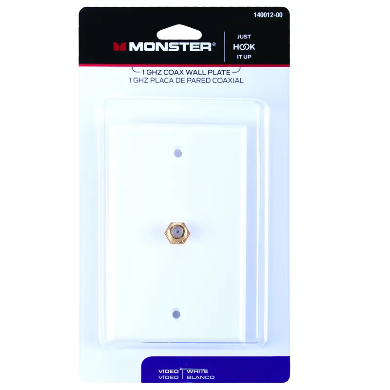 Just Hook It Up White 1 Gang Plastic Coaxial Wall Plate 1 Pk