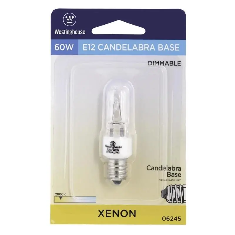 60 W T3 Krypton/xenon Single Ended Halogen Bulb E12 (candelabra) White 1 Pk