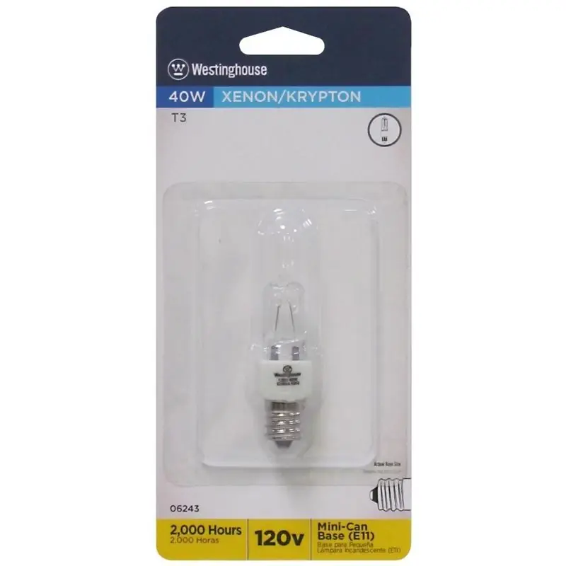 40 W T3 Specialty Incandescent Bulb E11 White 1 Pk