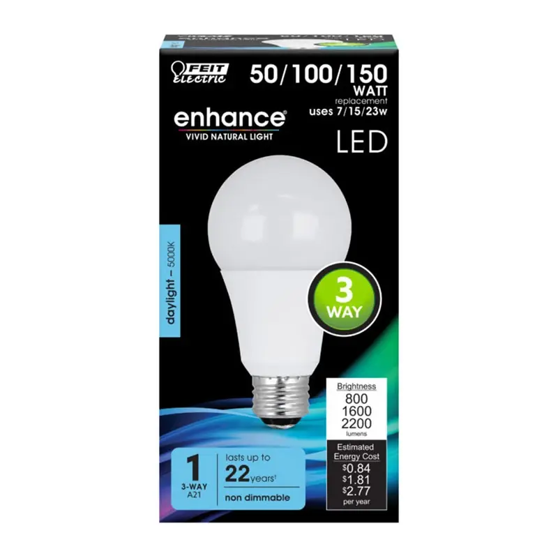 Enhance A21 E26 (medium) Led Bulb Daylight 50/100/150 Watt Equivalence 1 Pk