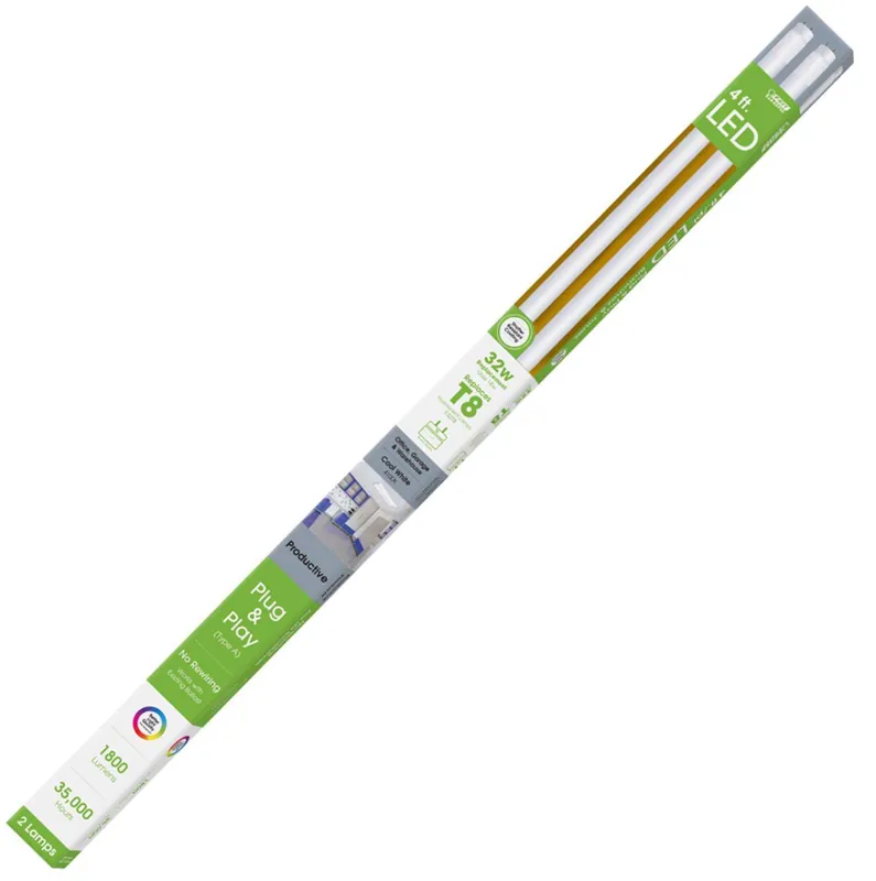 Plug & Play T8 Cool White 47.5 In. Bi-pin T8 Led Bulb 32 Watt Equivalence 2 Pk
