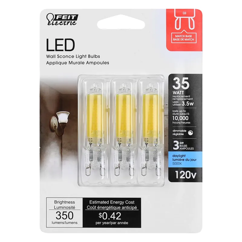 T4 G9 Led Bulb Daylight 35 Watt Equivalence 3 Pk
