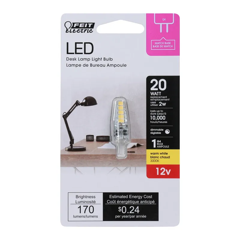 T4 G4 Led Bulb Warm White 20 Watt Equivalence 1 Pk