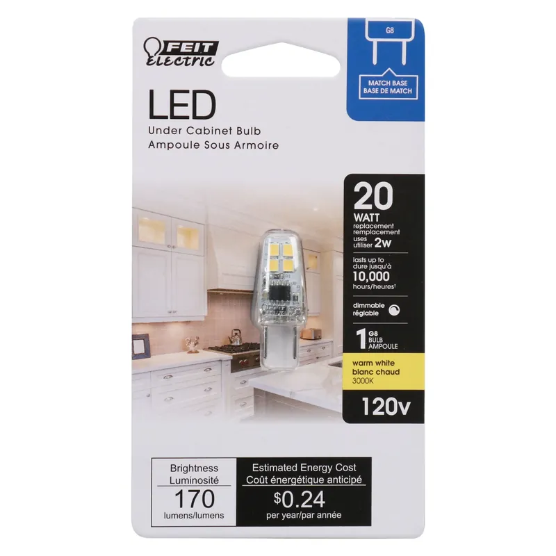 T4 G8 Led Bulb Warm White 20 Watt Equivalence 1 Pk