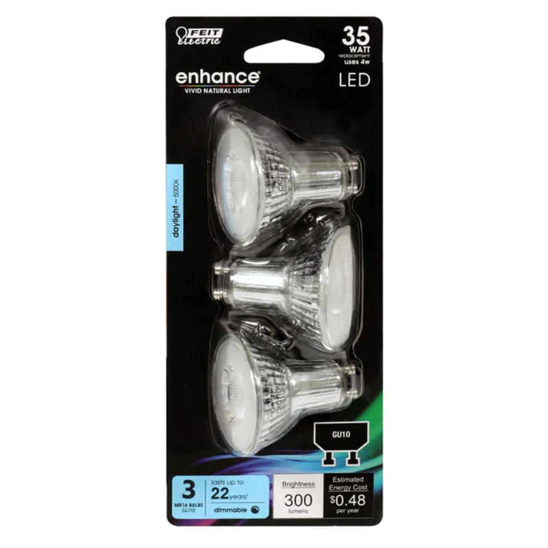 Enhance Mr16 Gu10 Led Bulb Daylight 35 Watt Equivalence 3 Pk