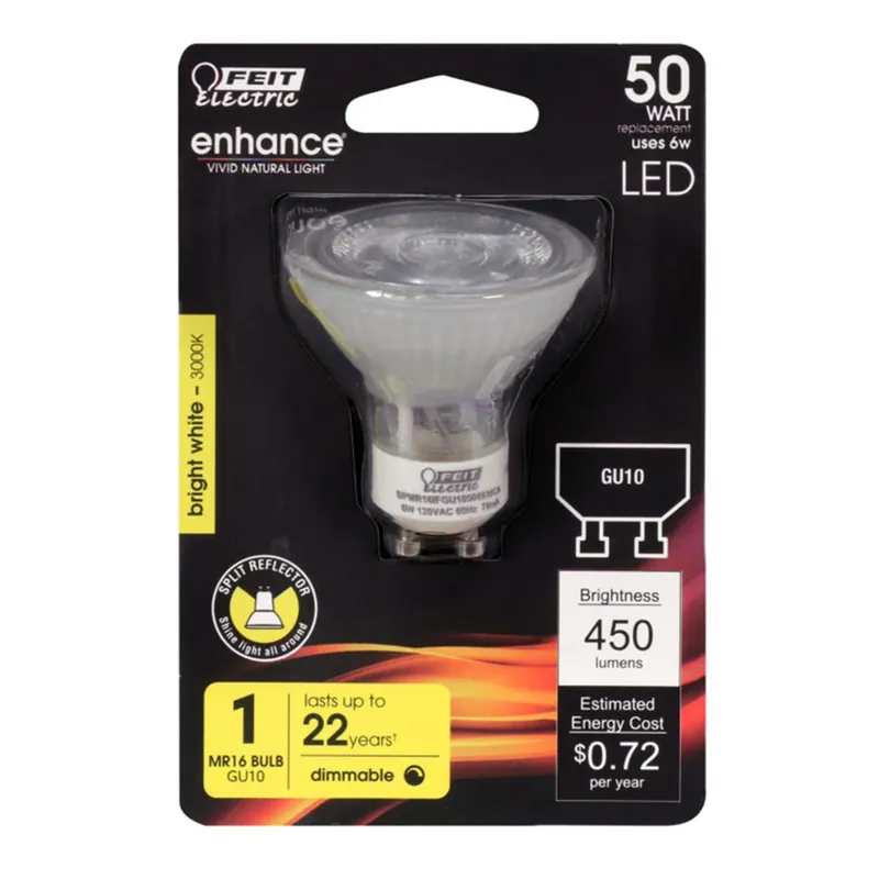 Enhance Mr16 Gu10 Led Bulb Bright White 50 Watt Equivalence 1 Pk