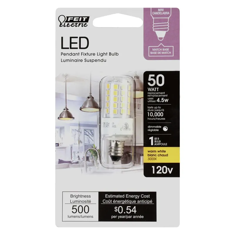T4 E11 Led Bulb Warm White 50 Watt Equivalence 1 Pk