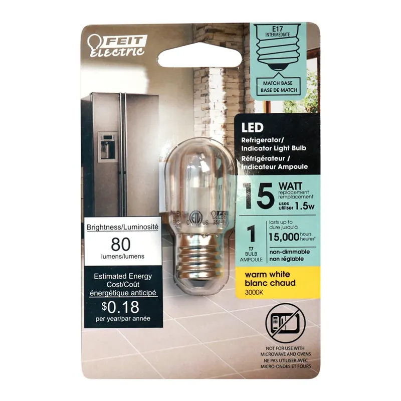 T7 E17 (intermediate) Led Bulb Warm White 15 Watt Equivalence 1 Pk