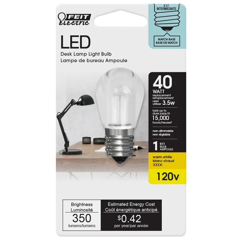 S11 E17 (intermediate) Led Bulb Warm White 40 Watt Equivalence 1 Pk