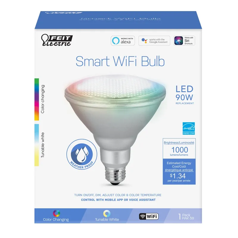 Smart Home Par38 E26 (medium) Smart-enabled Led Bulb Color Changing 90 Watt Equivalence 1 Pk