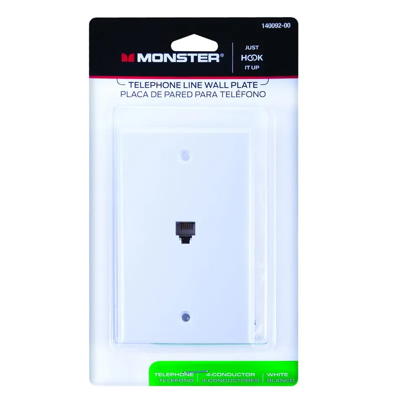 Just Hook It Up White 1 Gang Plastic Coax/phone Wall Plate 1 Pk