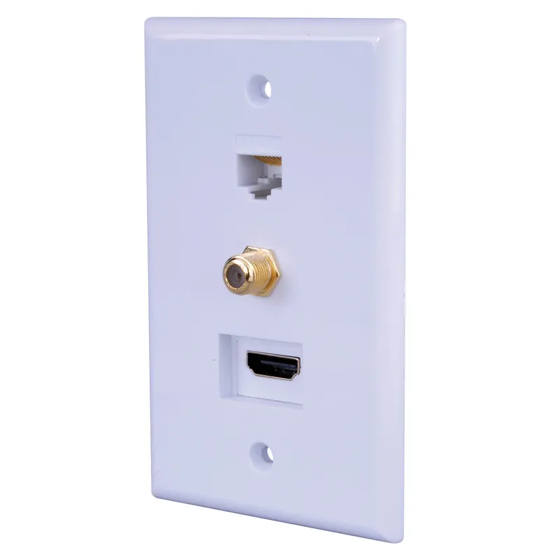 Just Hook It Up White 1 Gang Plastic Coaxial Wall Plate 1 Pk