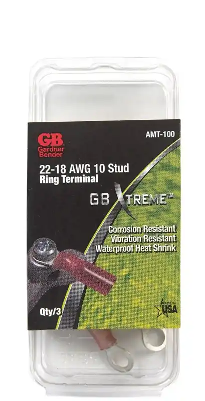 Xtreme 22-18 Ga. Insulated Wire Ring Terminal Red 3 Pk