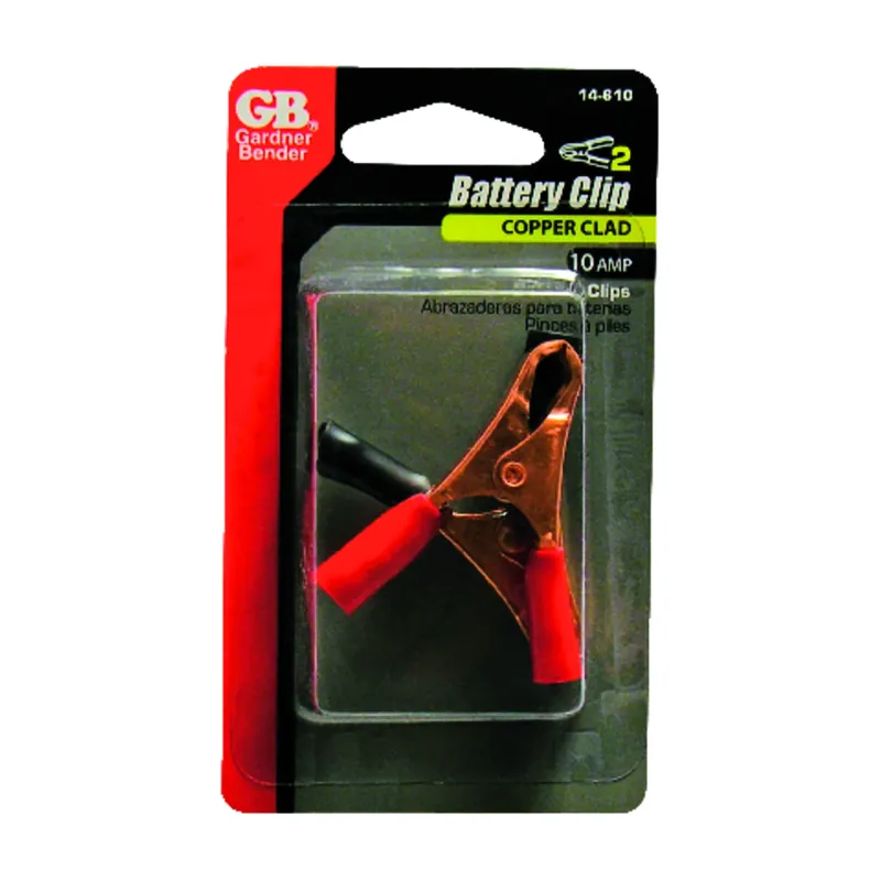 Copper Wire Battery Clamps Multicolored 2 Pk