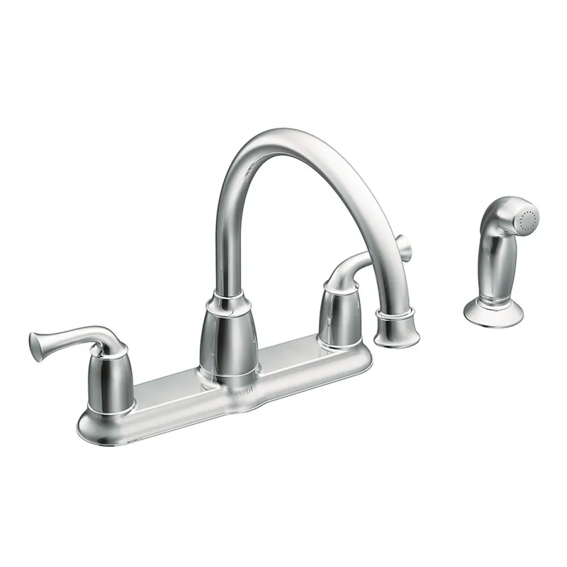 Banbury Two Handle Chrome Kitchen Faucet With Side Sprayer And High Arc Spout