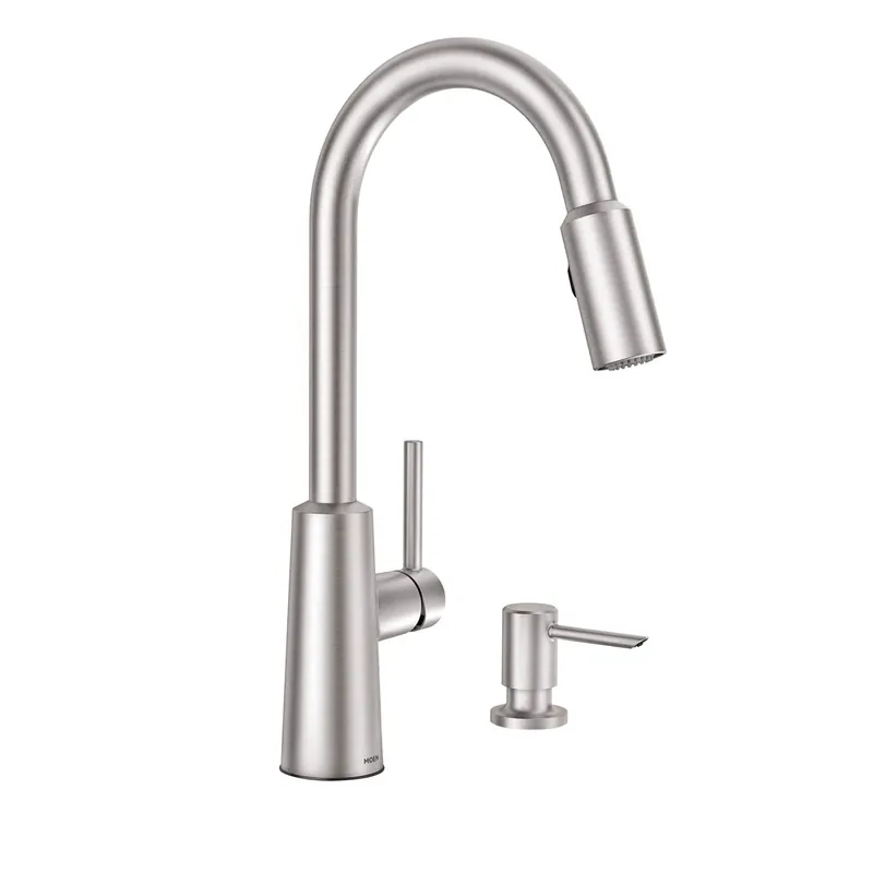 Nori One Handle Stainless Steel Pull-down Kitchen Faucet With Soap Dispenser