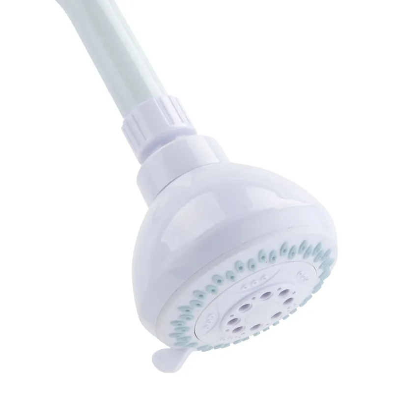 White Pvc Wallmount Showerhead With 3 Settings And 1.8 Gpm Flow Rate