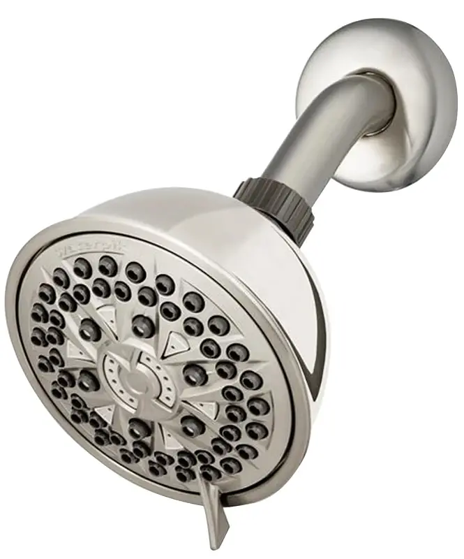 Powerpulse Massage Brushed Nickel 7-settings Wallmount Showerhead 1.8 Gpm
