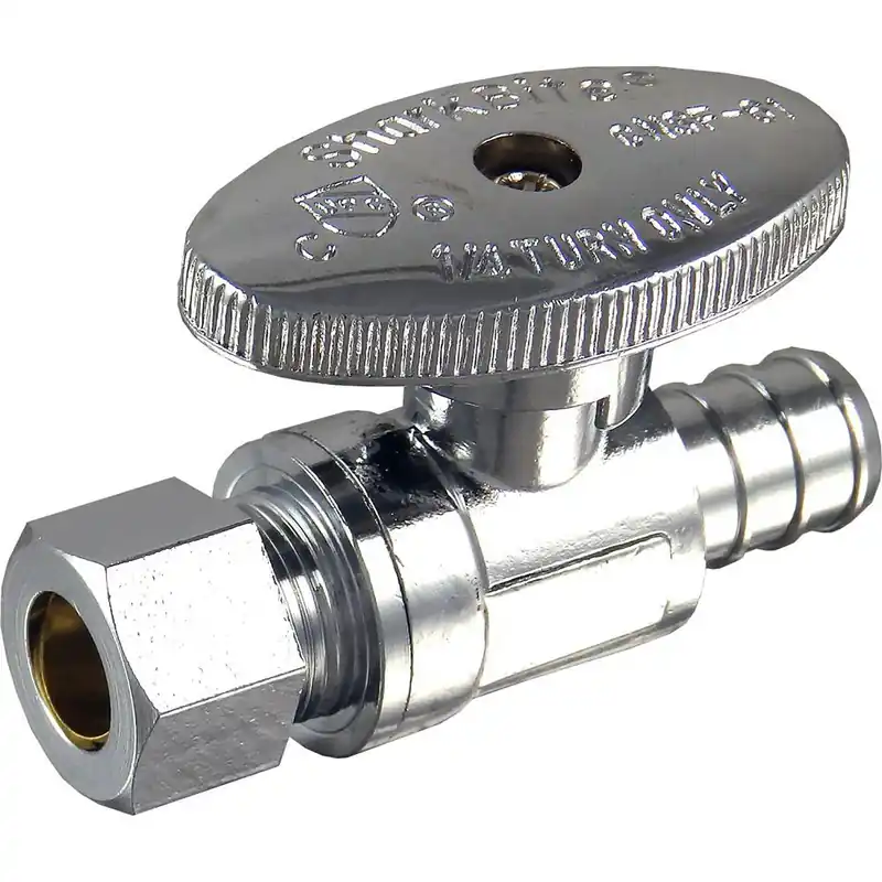 1/2 In. Crimp X 3/8 In. Pex Brass Straight Valve