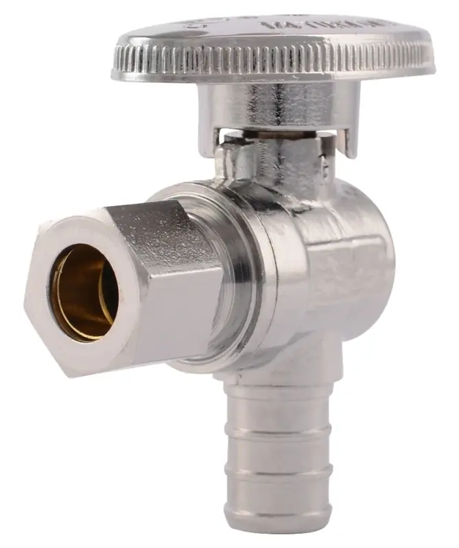 1/2 In. Pex Barb X 3/8 In. Brass Angle Stop Valve