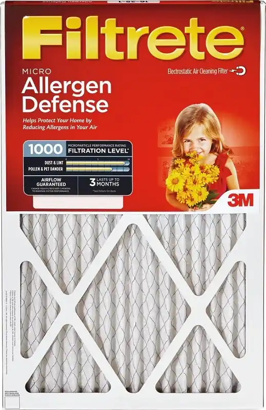 Allergen Defense 12 In. W X 24 In. H X 1 In. Polyester 1000 Mpr Pleated Air Filter 1 Pk