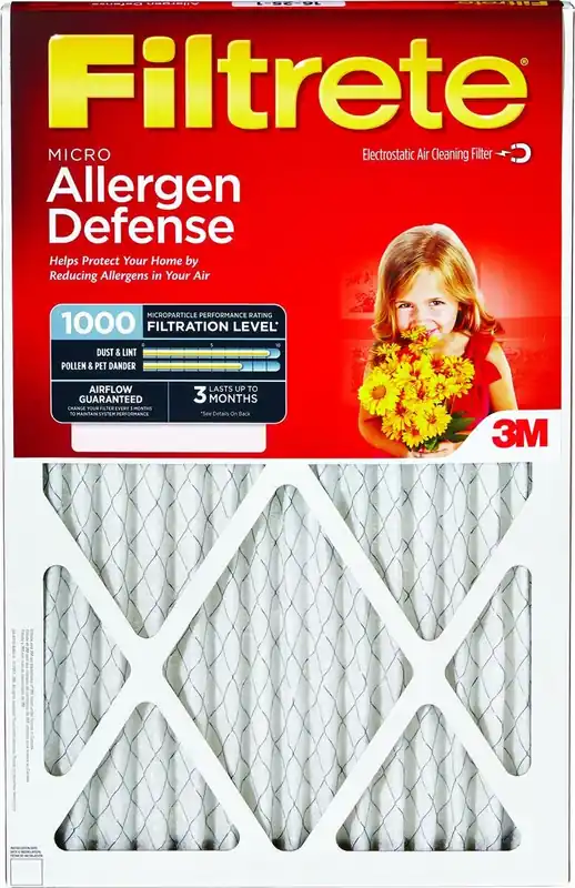 14x24 X 1 In. Micro Allergen Defense Pleated Furnace Air Filter, Red, Mpr 1000, 3 Months