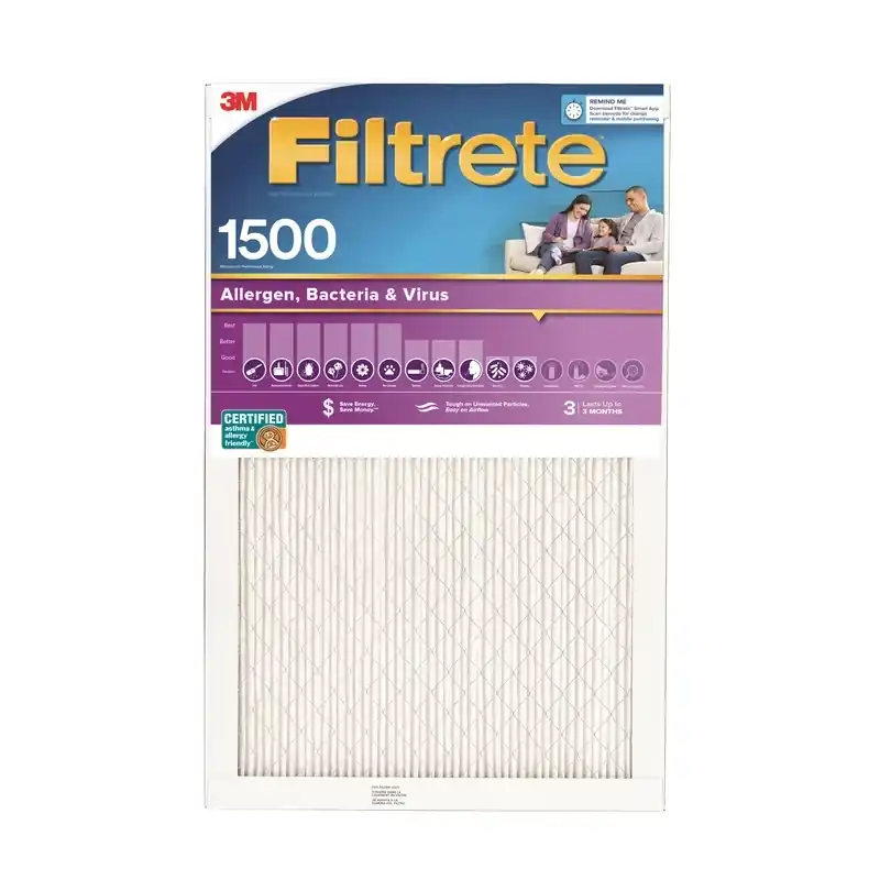 16 In. W X 25 In. H X 1 In. 1500 Mpr Pleated Allergen Air Filter 1 Pk