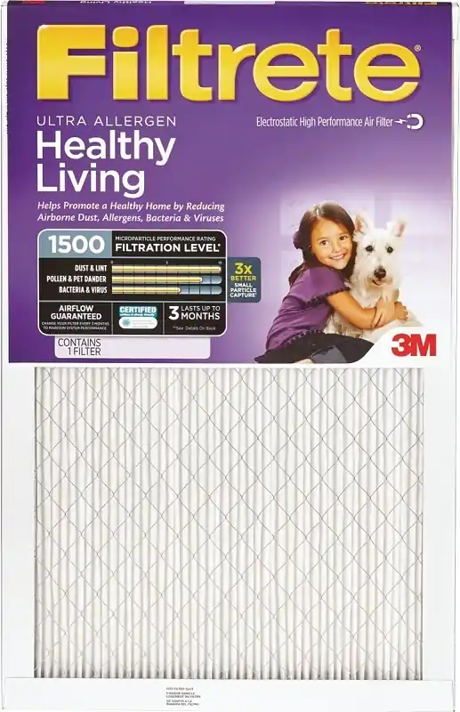 14 In. W X 20 In. H X 1 In. 1500 Mpr Pleated Air Filter 1 Pk