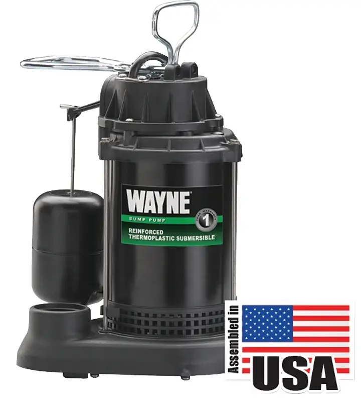 Submersible Sump Pump With Vertical Switch, Thermoplastic, 1/3-hp Motor