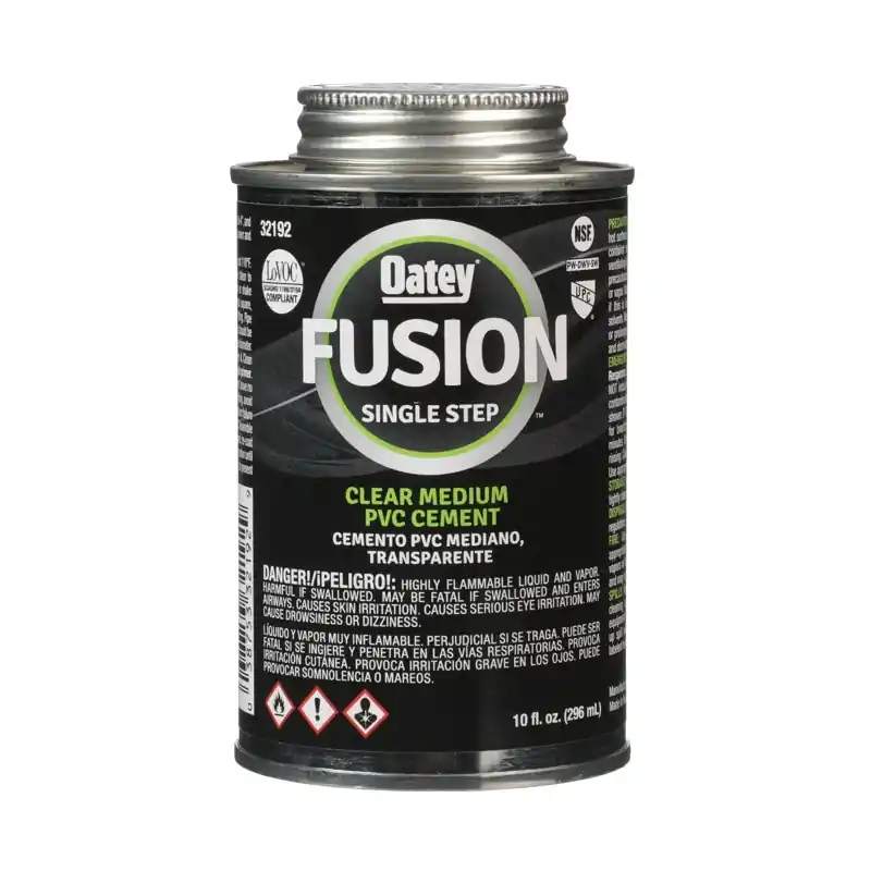 Fusion Pvc Pipe Cement, Clear, 10 Oz.