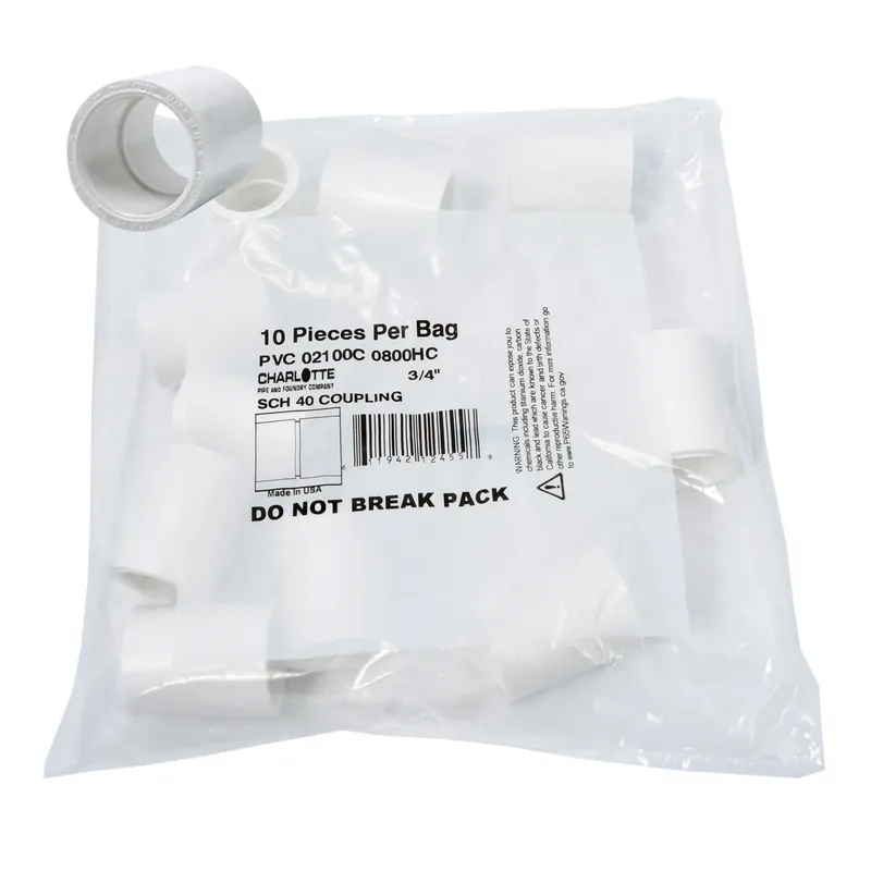 Schedule 40 3/4 In. Slip X 3/4 In. D Slip Pvc Coupling 10 Pk