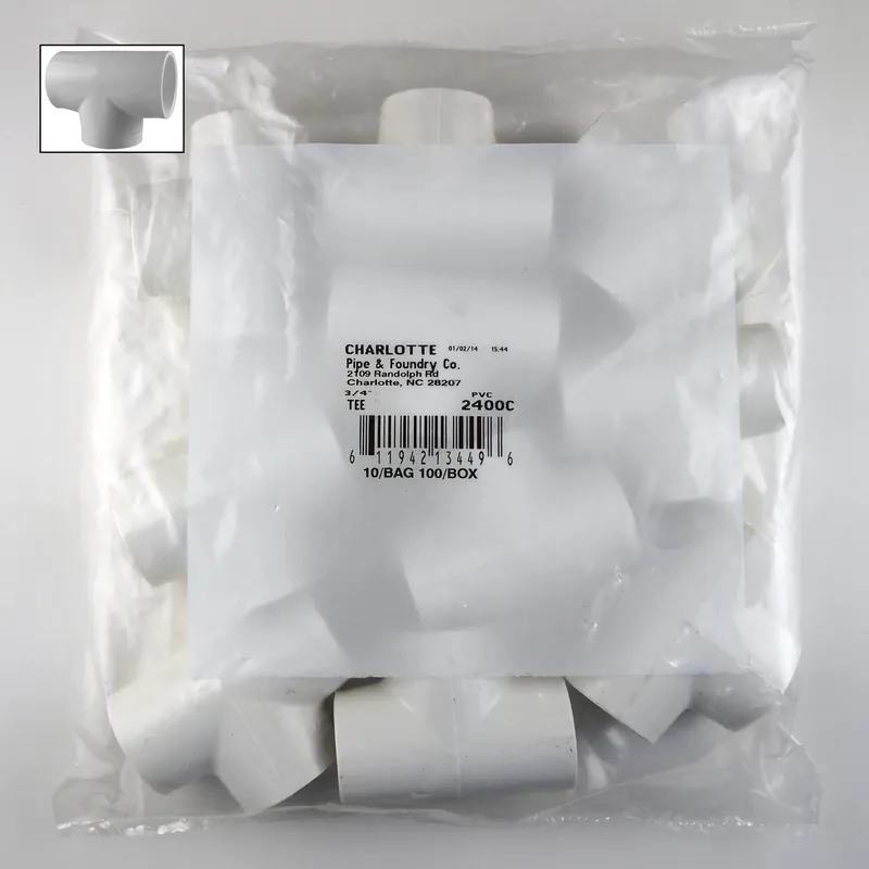 Schedule 40 3/4 In. Slip X 3/4 In. D Slip Pvc Tee 1 Pk