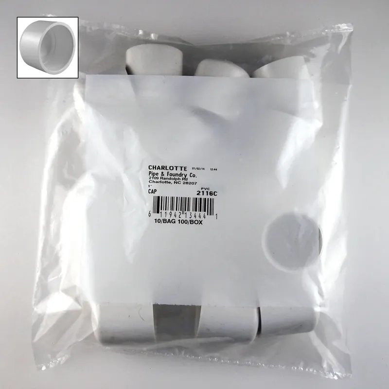 Schedule 40 1 In. Slip Pvc Cap 10 Pk