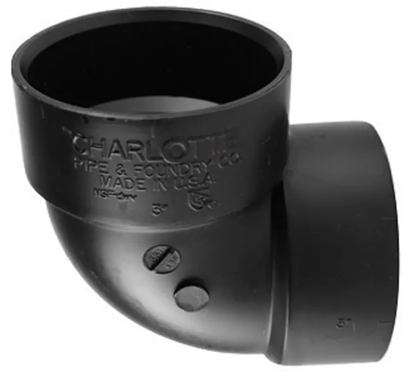 Abs/dwv Vent Pipe Ell, 90 Degree, 2 In.