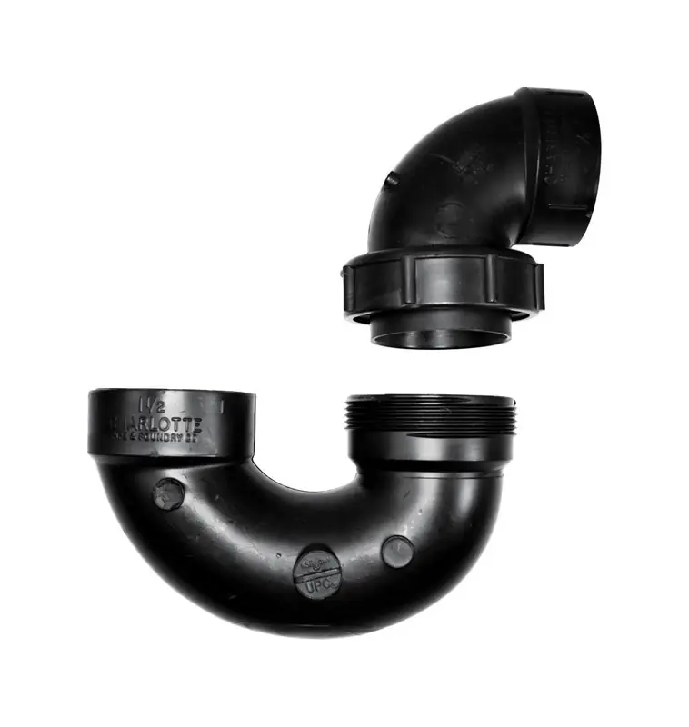 Abs/dwv P-trap With Union Less Clean Out,1-1/2-in.
